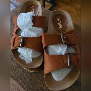 Brown Platform Sandals with Adjustable Straps